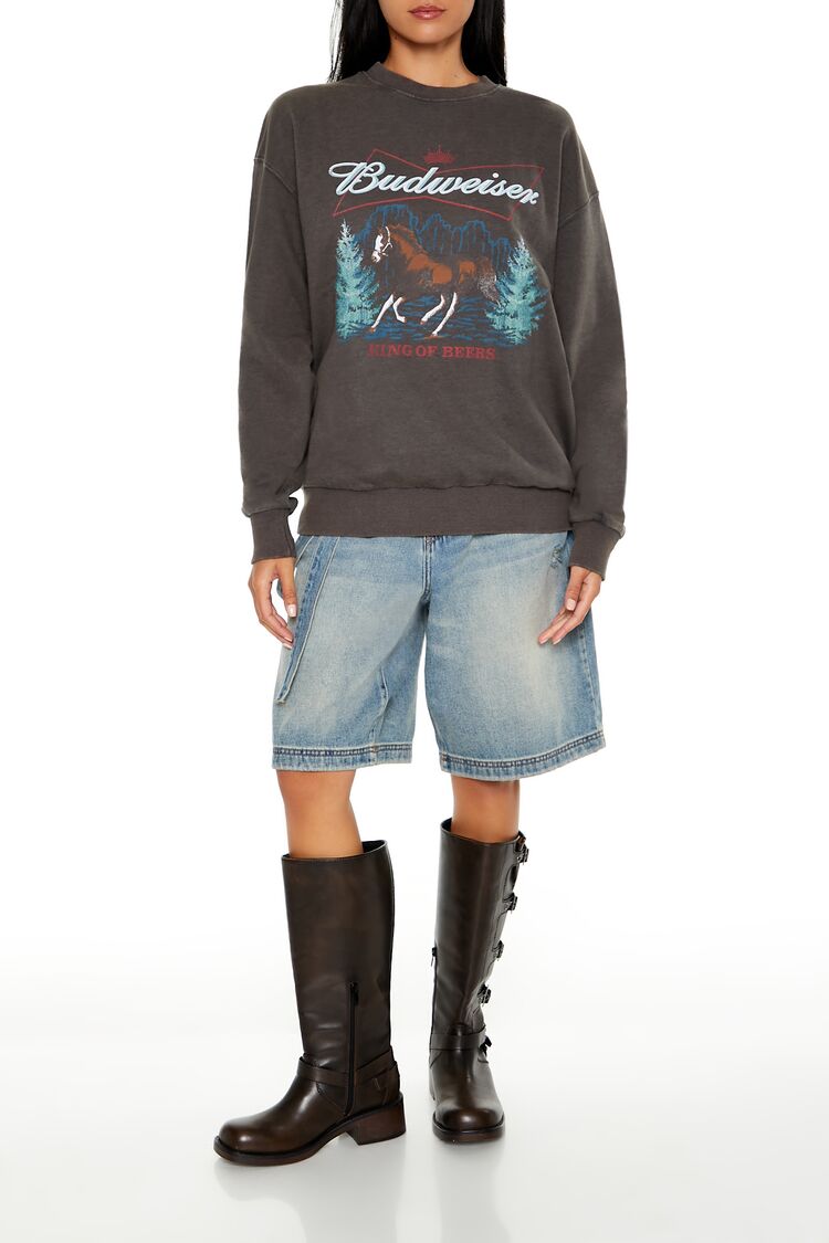  Forever 21 Budweiser Graphic Pullover - dark grey multi - Bonton