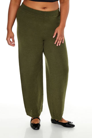 Plus Size Wide-Leg Sweater-Knit Pants