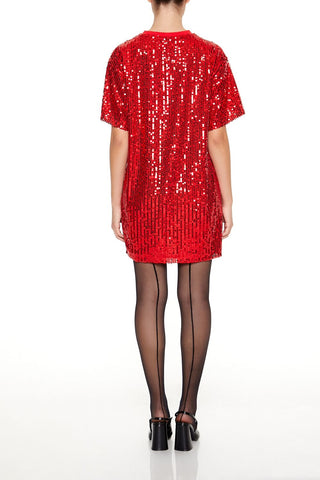 Sequin Naughty or Nice T-Shirt Dress
