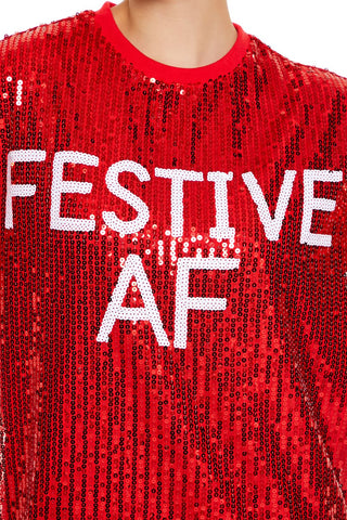 Sequin Festive AF T-Shirt Dress