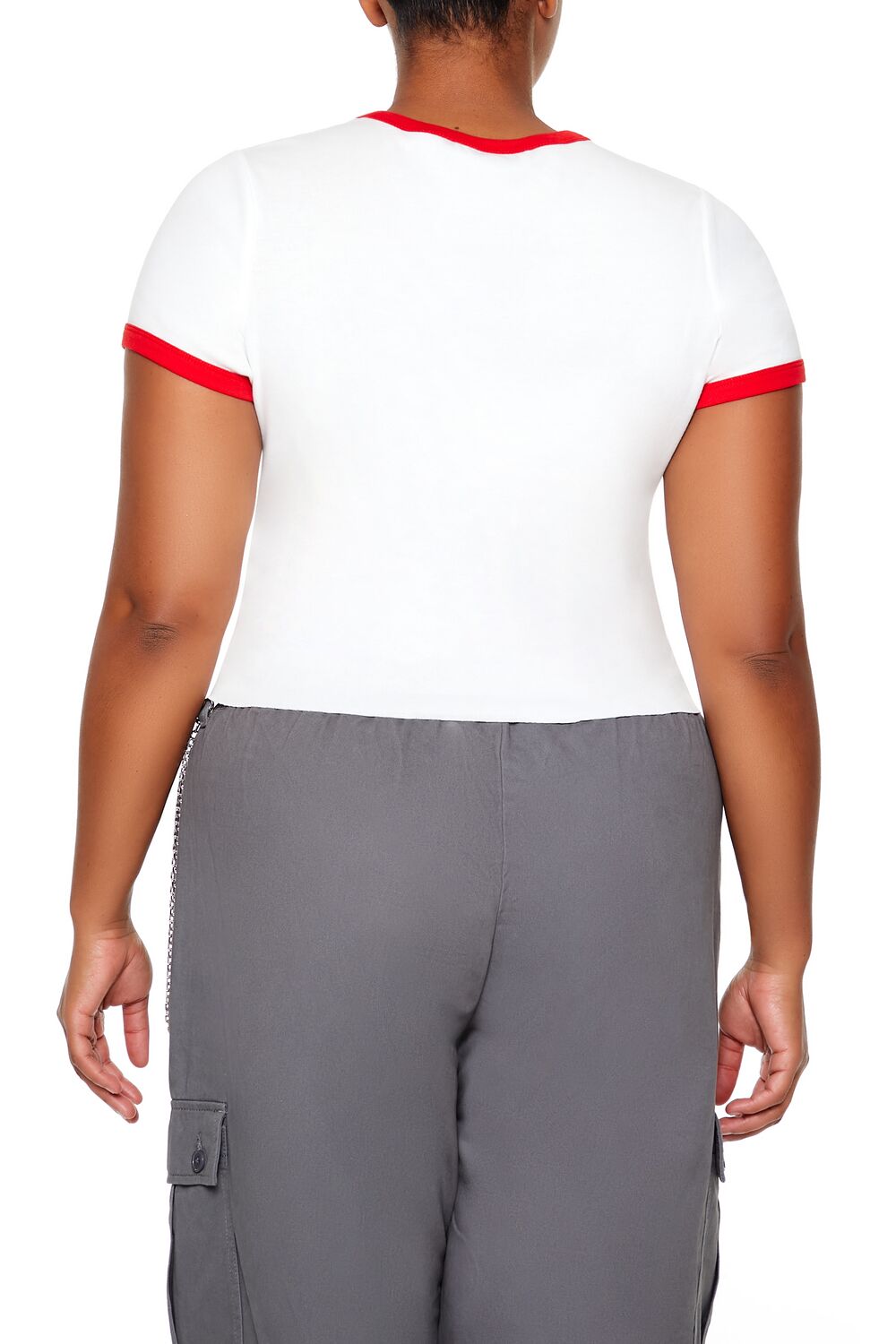  Forever 21 Plus Size Star Girl Ringer Tee - white multi - Bonton