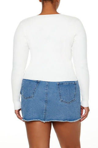 Plus Size Ribbed Sweater-Knit Top