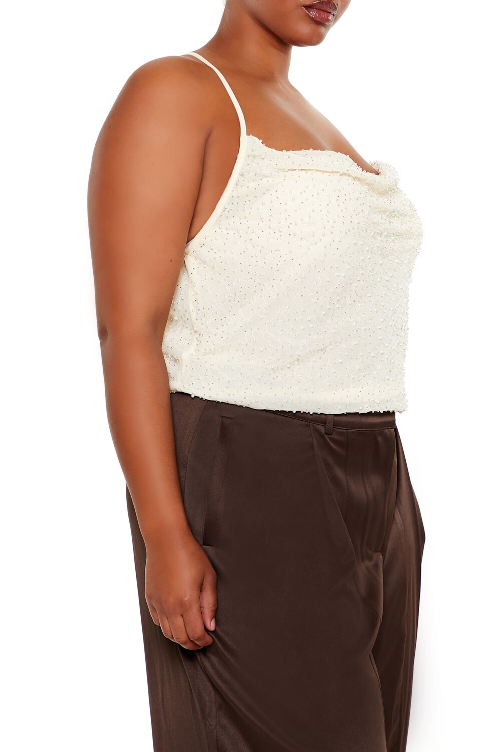  Forever 21 Plus Size Beaded Cropped Cami - egret - Bonton
