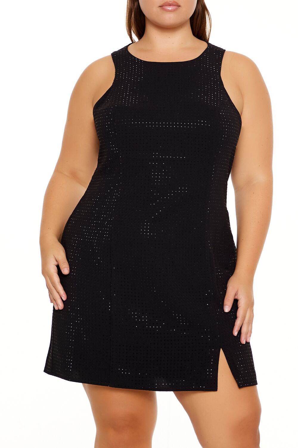  Forever 21 Plus Size Rhinestone Mini Dress - black - Bonton