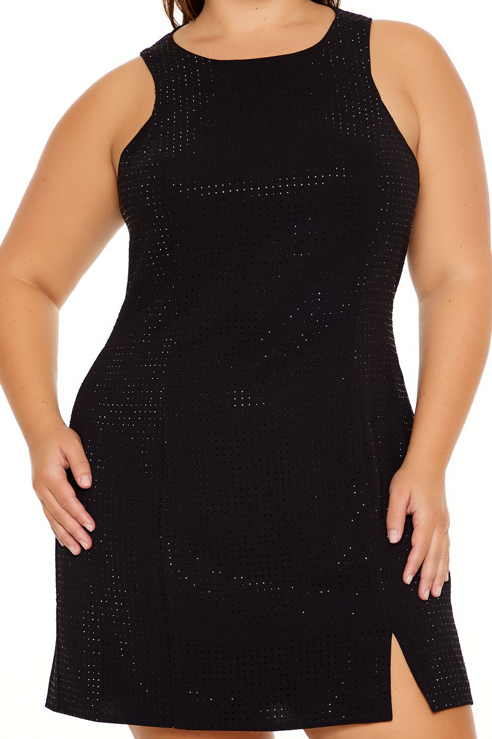  Forever 21 Plus Size Rhinestone Mini Dress - black - Bonton