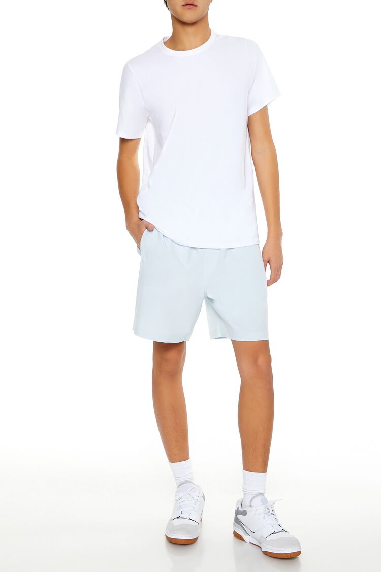  Forever 21 Vented Drawstring Shorts - baby-blue - Bonton
