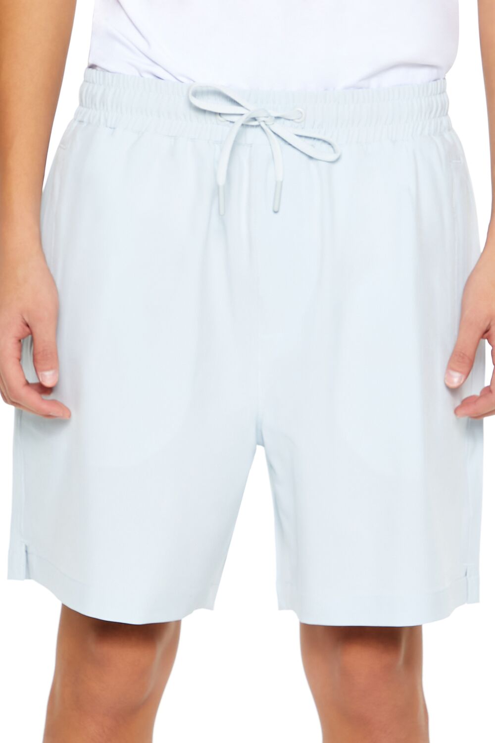  Forever 21 Vented Drawstring Shorts - baby-blue - Bonton