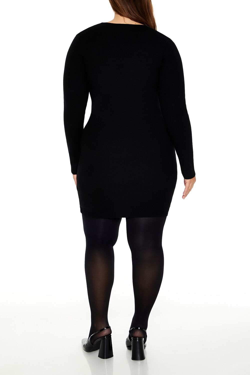  Forever 21 Plus Size Satin Bow Mini Dress - black-swatch - Bonton