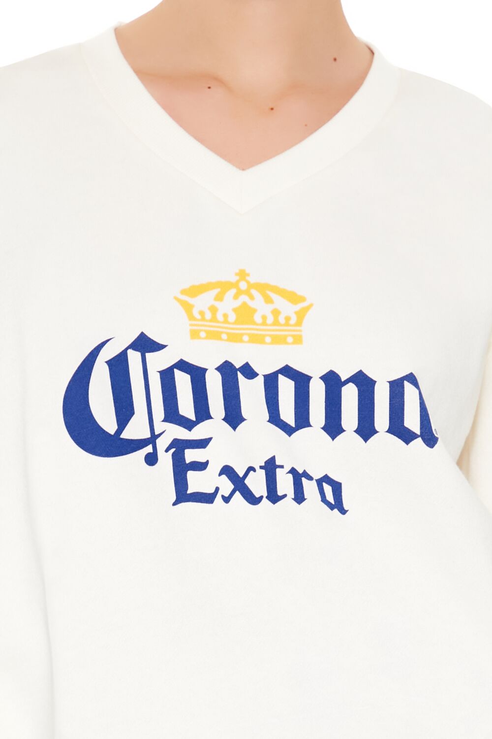  Forever 21 Fleece Corona Extra Oversized Top - cream multi - Bonton