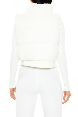 Faux Shearling Zip-Up Vest