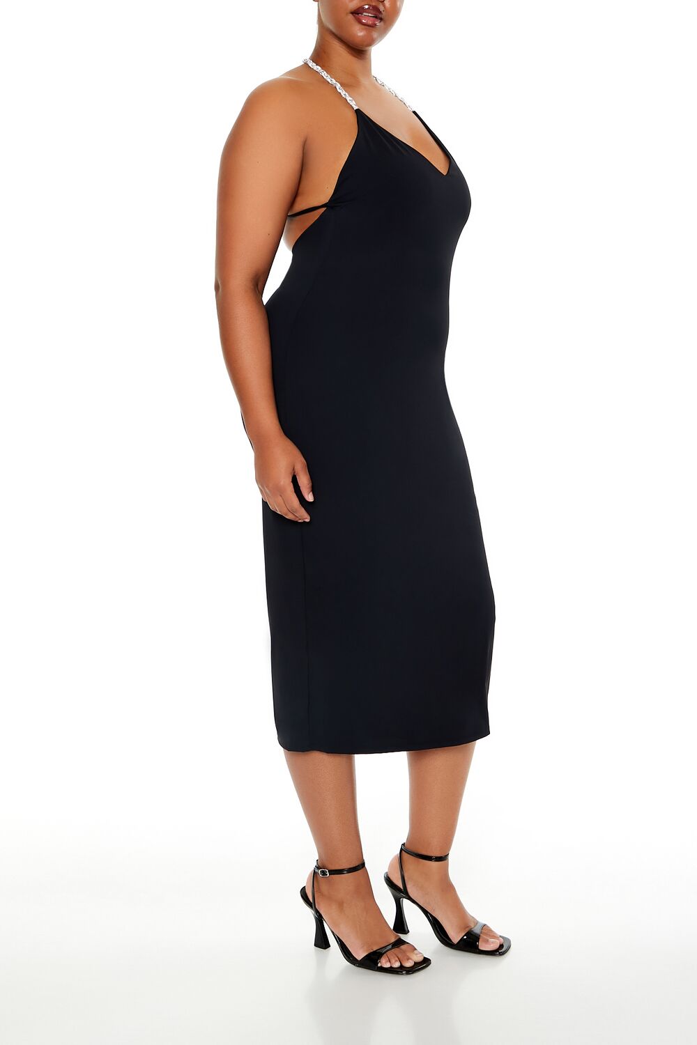  Forever 21 Plus Size Embellished Halter Maxi Dress - black - Bonton