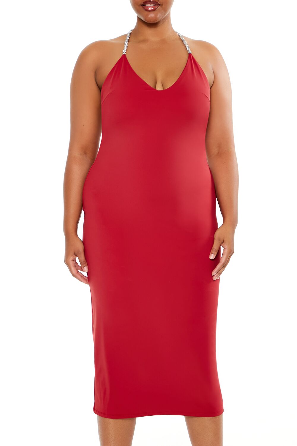  Forever 21 Plus Size Embellished Halter Maxi Dress - black - Bonton