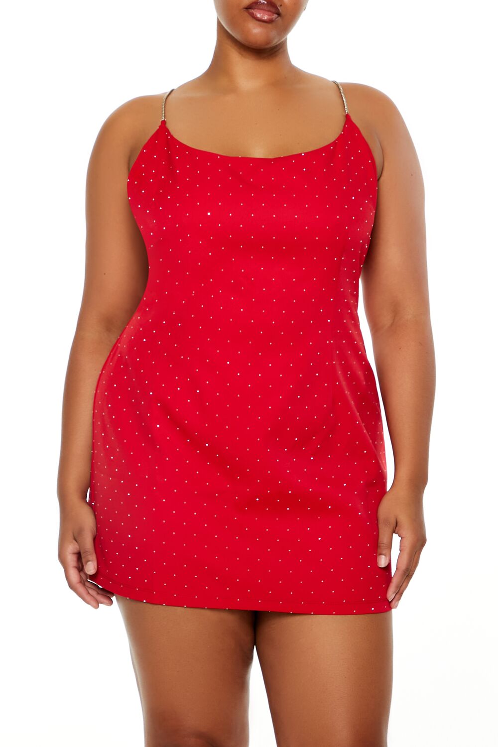  Forever 21 Plus Size Rhinestone Cami Mini Dress - black - Bonton