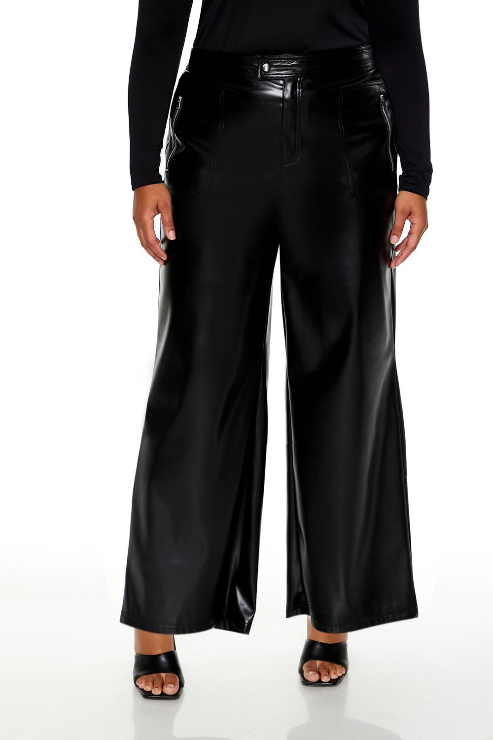  Forever 21 Plus Size Faux Leather Pants - black - Bonton