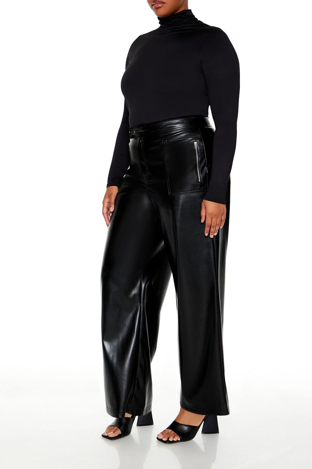  Forever 21 Plus Size Faux Leather Pants - black - Bonton