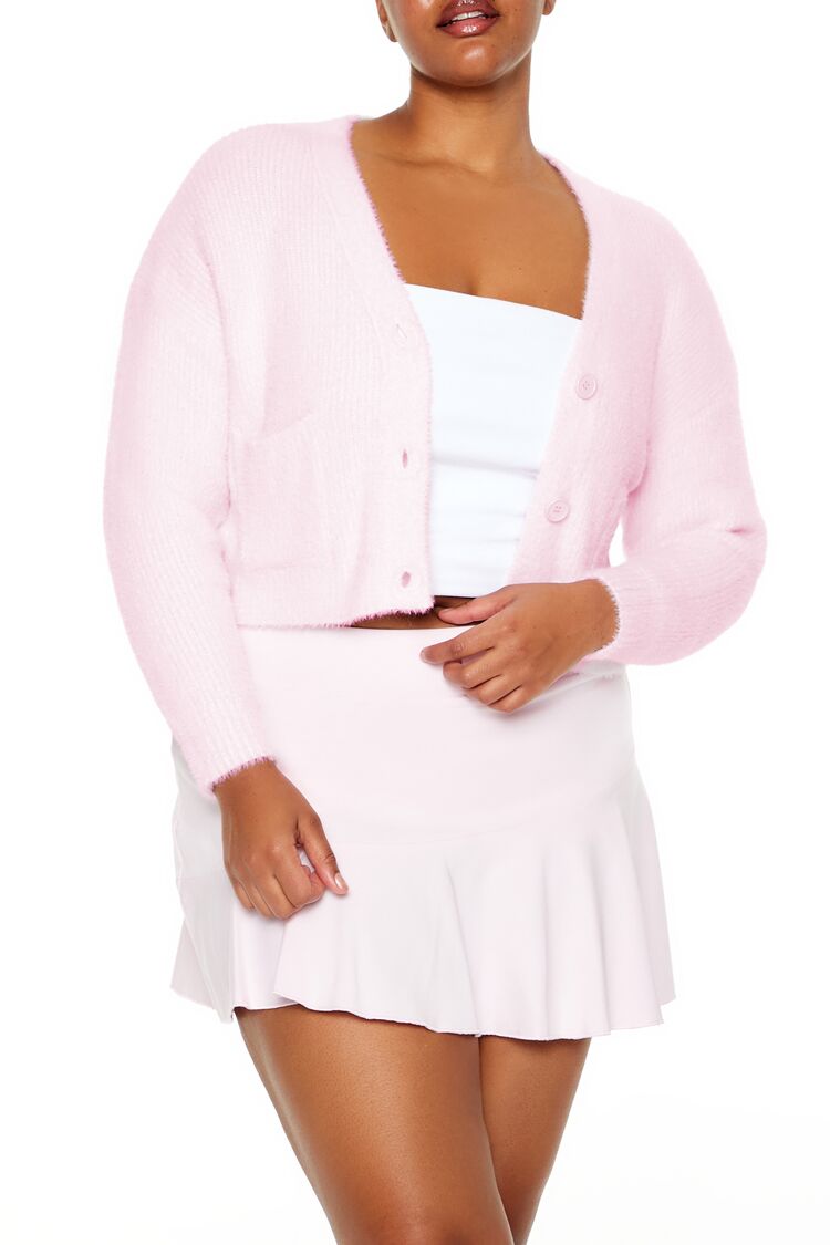 Forever 21 Plus Size Rib-Knit Cardigan Sweater - black - Bonton
