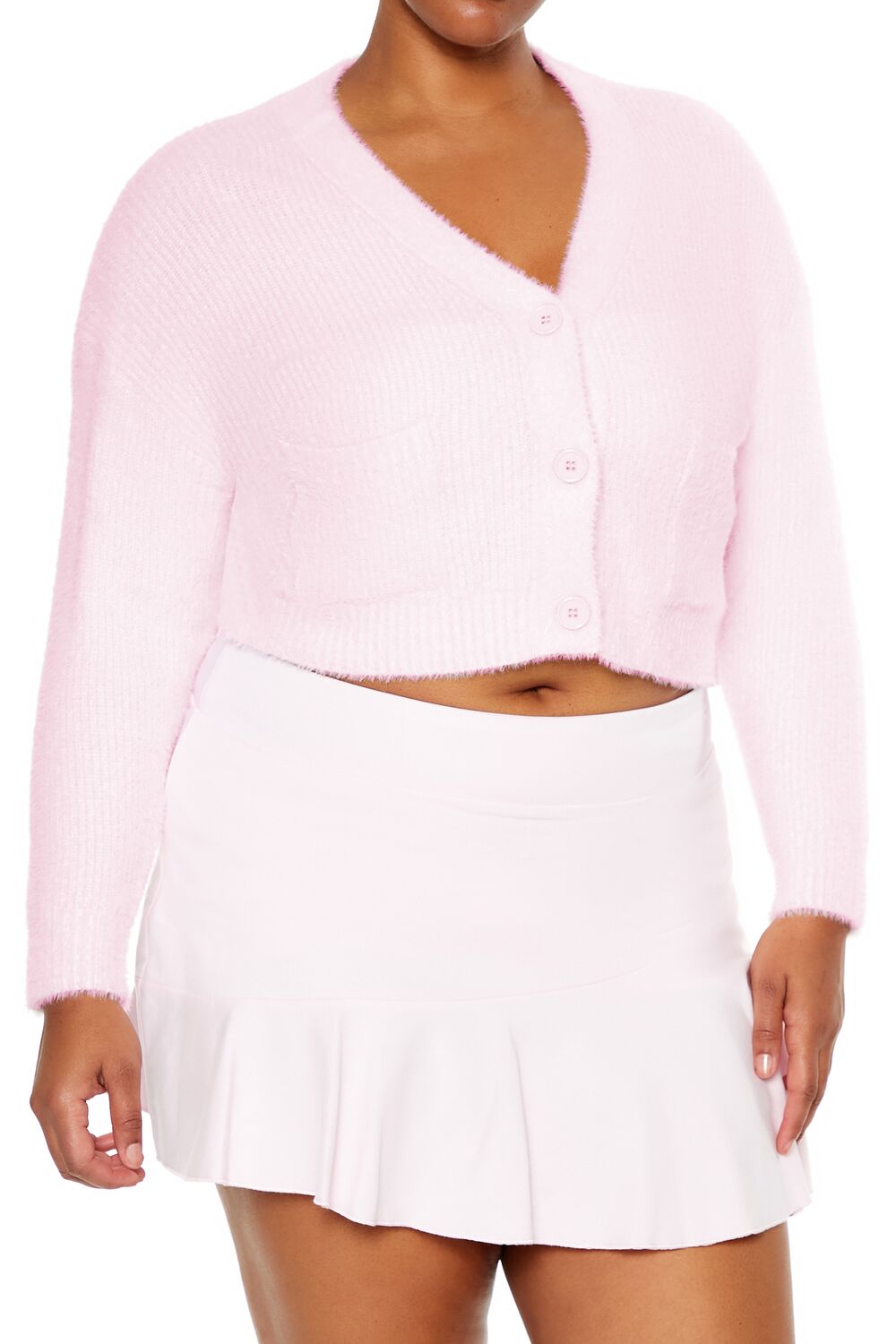  Forever 21 Plus Size Rib-Knit Cardigan Sweater - black - Bonton