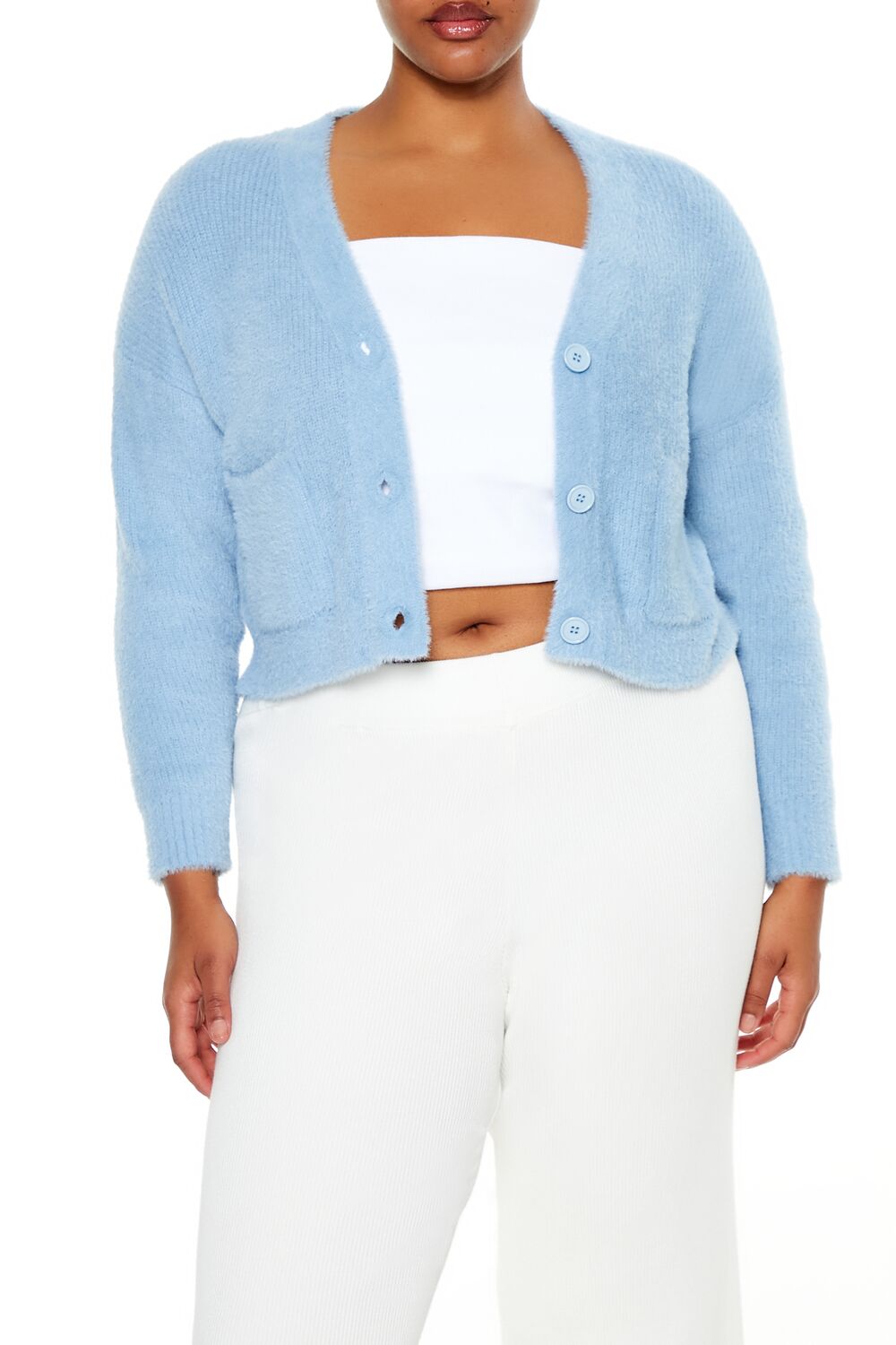  Forever 21 Plus Size Rib-Knit Cardigan Sweater - black - Bonton