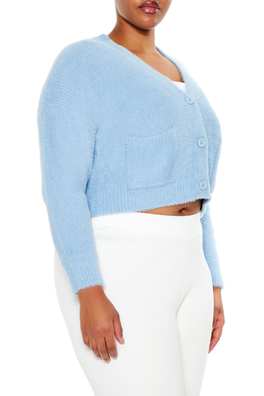  Forever 21 Plus Size Rib-Knit Cardigan Sweater - black - Bonton