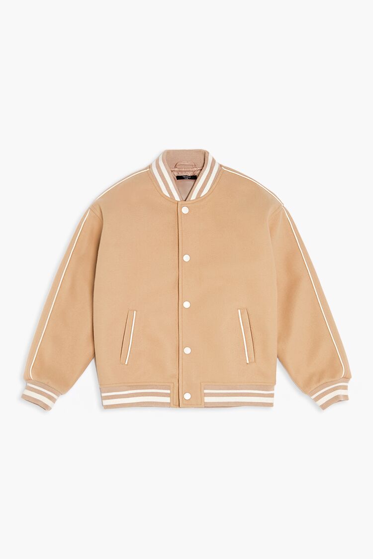  Forever 21 Kids Varsity Bomber Jacket (Girls + Boys) - tan-multi-swatch - Bonton