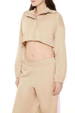 Hooded Zip-Up Cropped Jacket
