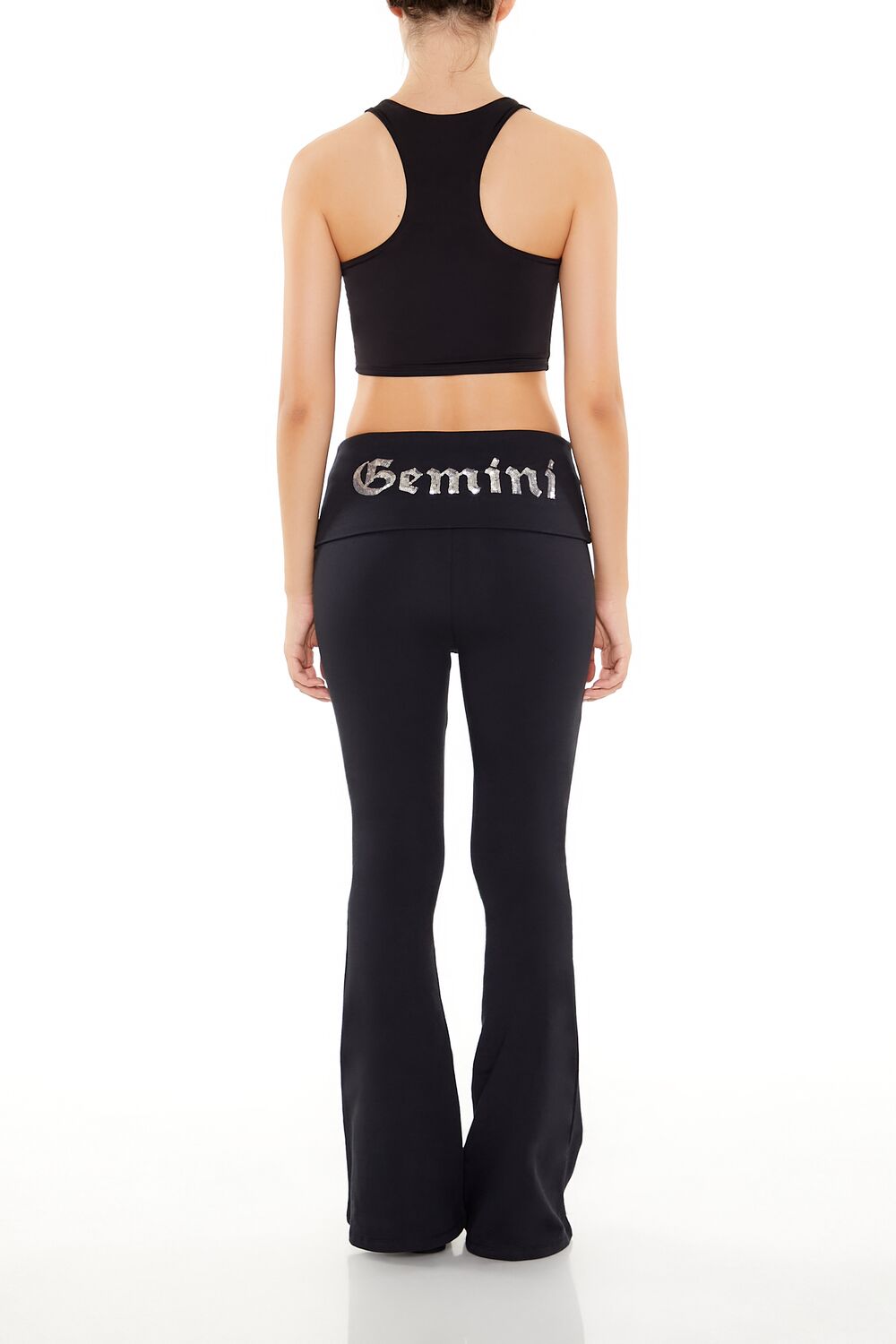  Forever 21 Sequin Gemini Flare Leggings - black - Bonton