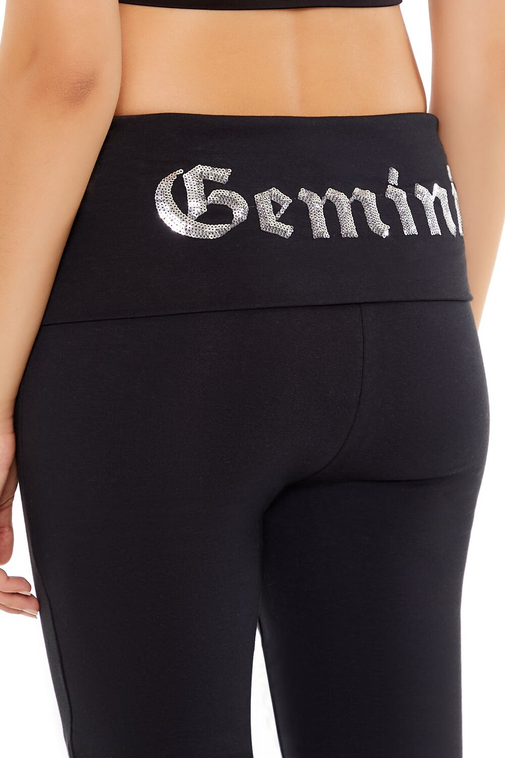  Forever 21 Sequin Gemini Flare Leggings - black - Bonton