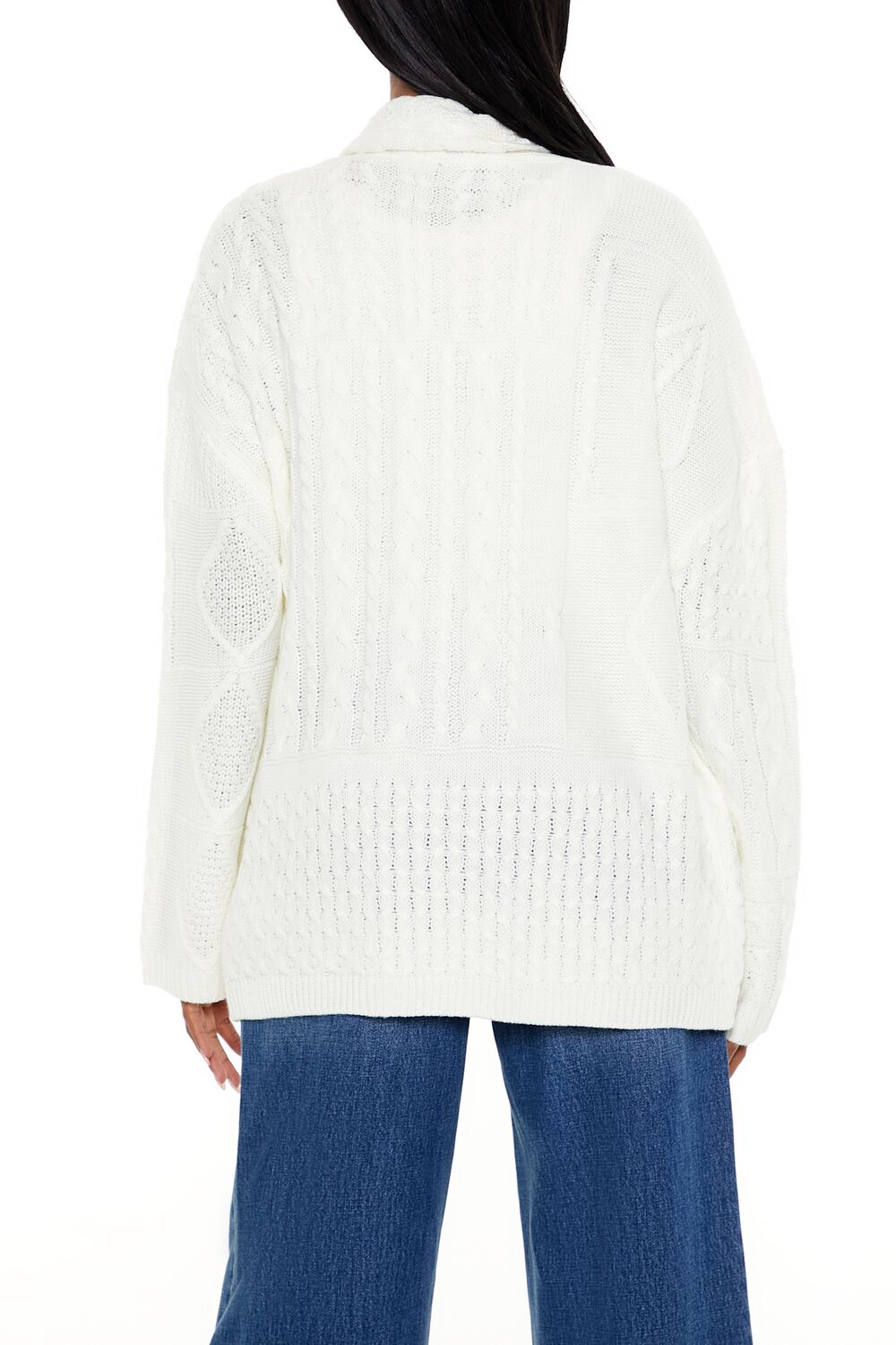  Forever 21 Mixed Knit Cardigan Sweater - charcoal - Bonton