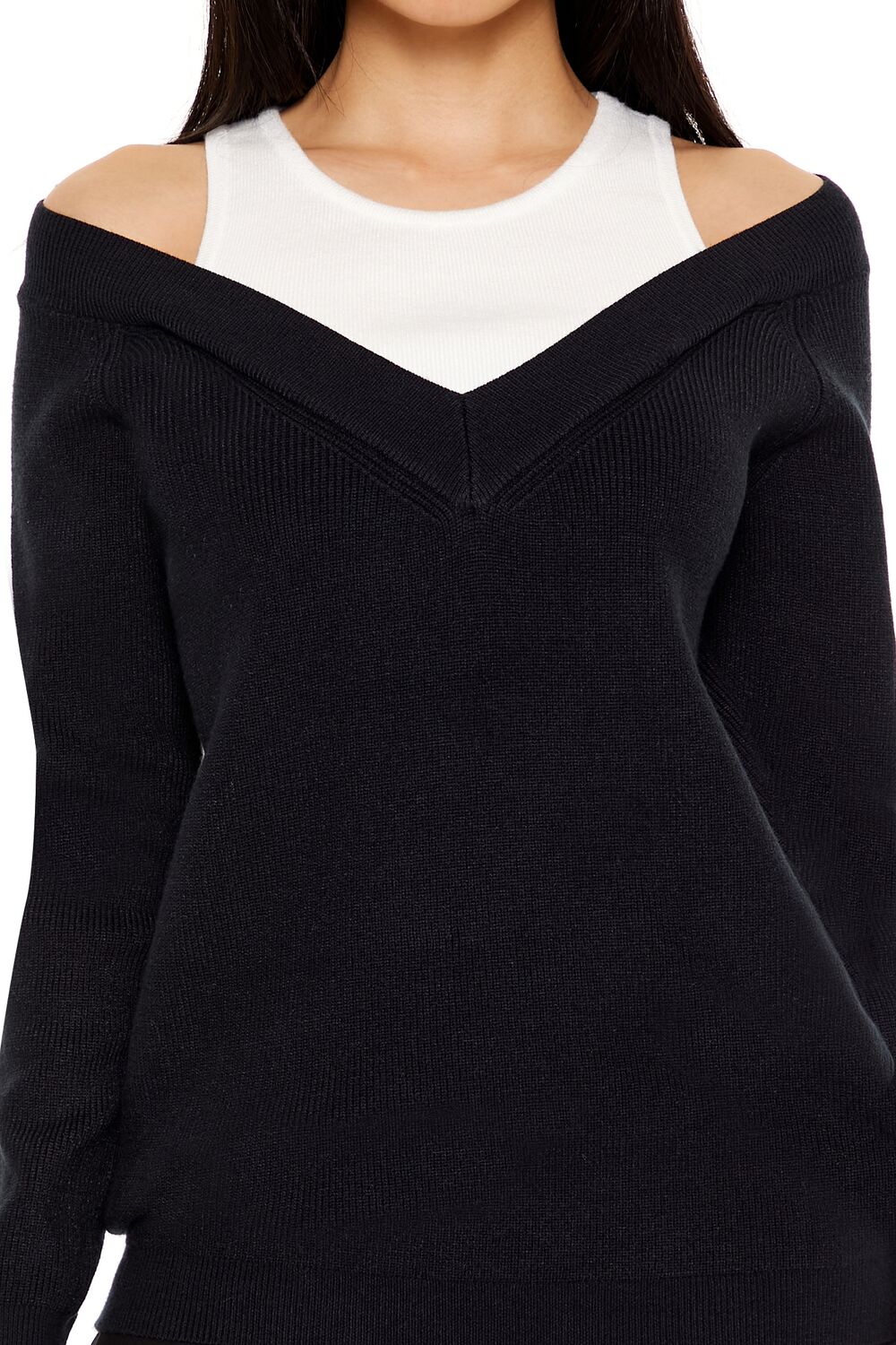  Forever 21 Combo Tank Top Sweater - grey white - Bonton