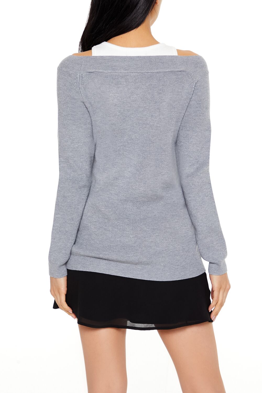  Forever 21 Combo Tank Top Sweater - grey white - Bonton