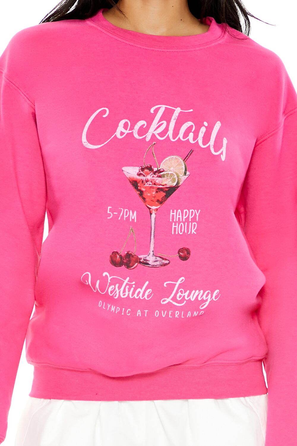  Forever 21 Cocktails Fleece Pullover - pink multi - Bonton