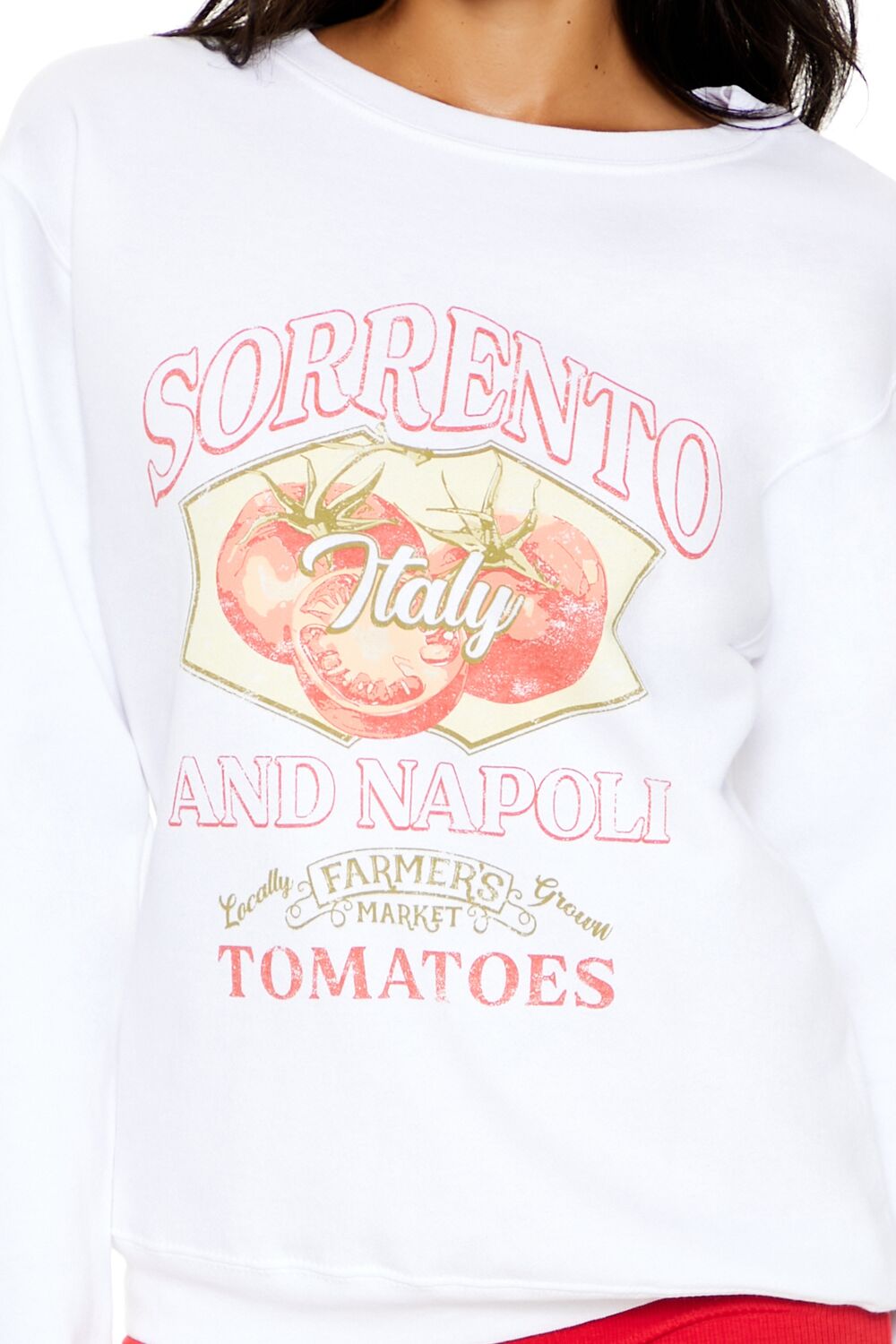  Forever 21 Sorrento & Napoli Tomatoes Pullover - white multi - Bonton