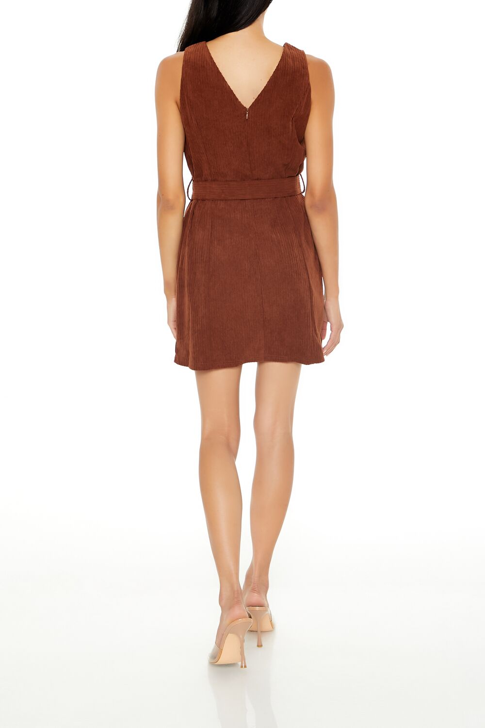  Forever 21 Belted Corduroy Mini Dress - black-swatch - Bonton