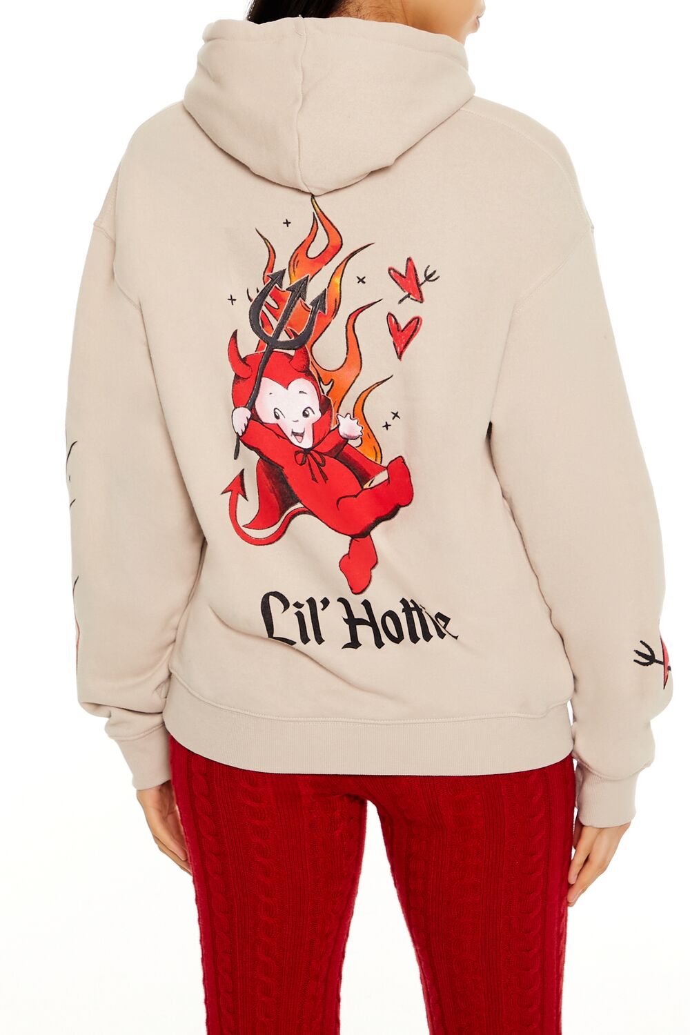 Forever 21 Kewpie Lil Hottie Graphic Hoodie - beige multi - Bonton