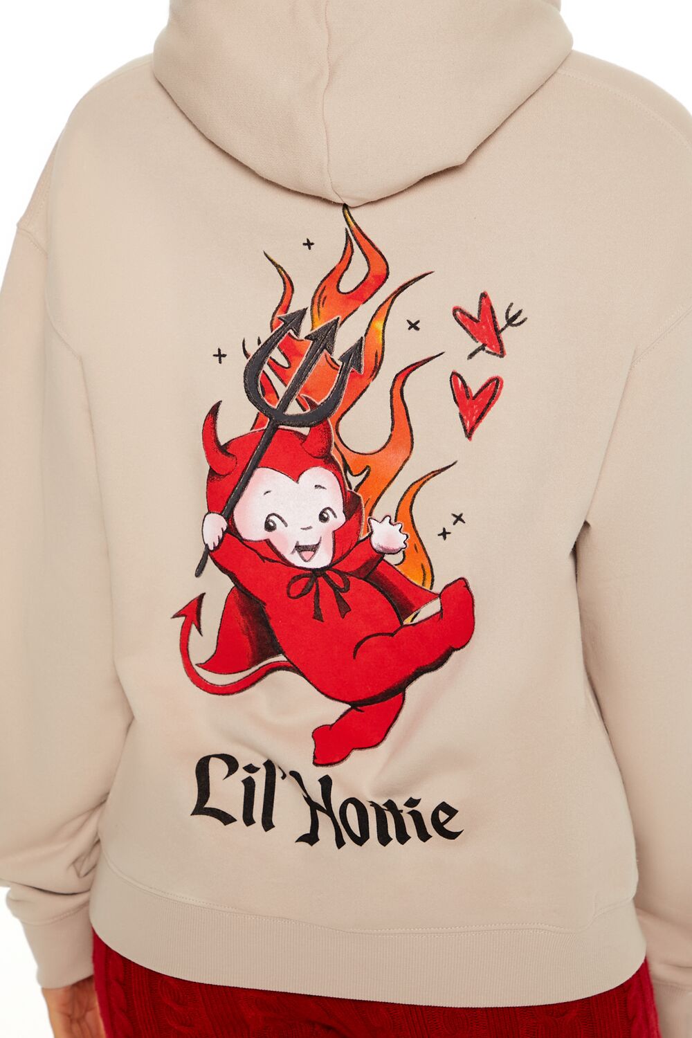  Forever 21 Kewpie Lil Hottie Graphic Hoodie - beige multi - Bonton