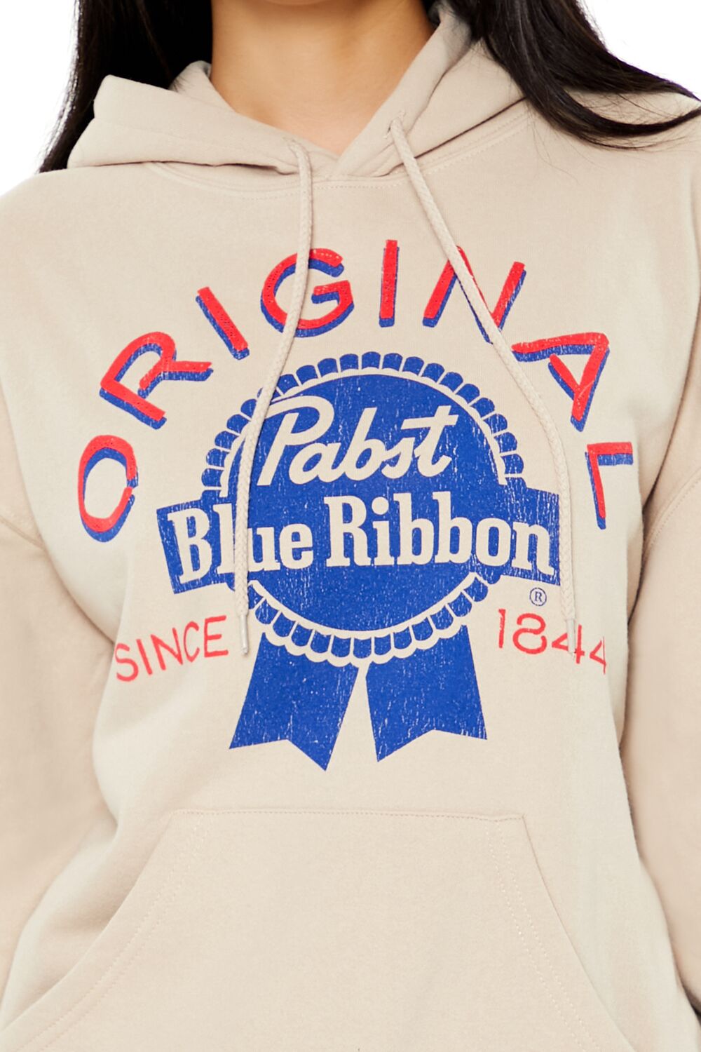  Forever 21 Original Pabst Blue Ribbon Hoodie - beige multi - Bonton