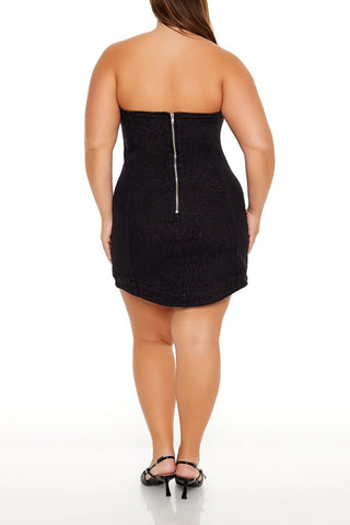 Plus Size Denim Tube Dress
