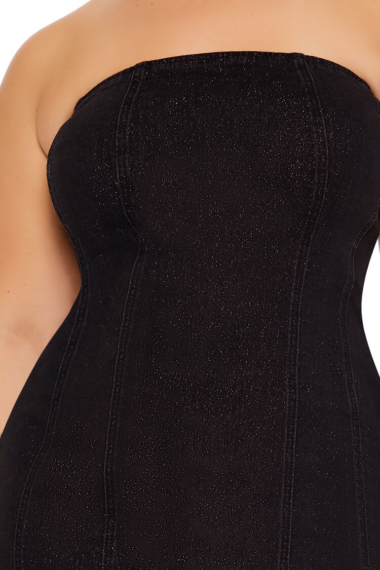  Forever 21 Plus Size Denim Tube Dress - black - Bonton