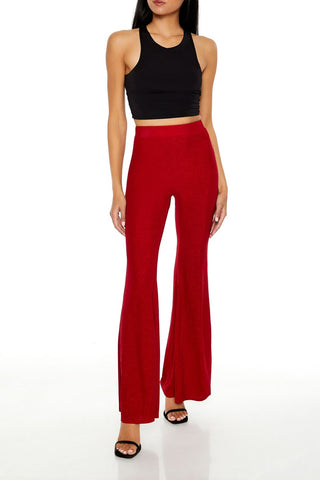 Glitter High-Rise Flare Pants