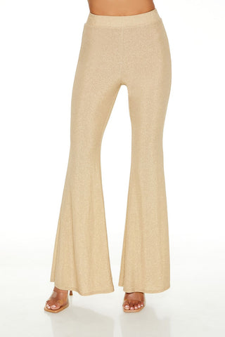 Glitter High-Rise Flare Pants