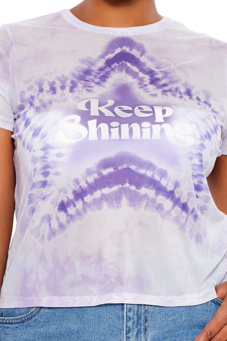  Forever 21 Plus Size Keep Shining Tie-Dye Tee - lilac - Bonton