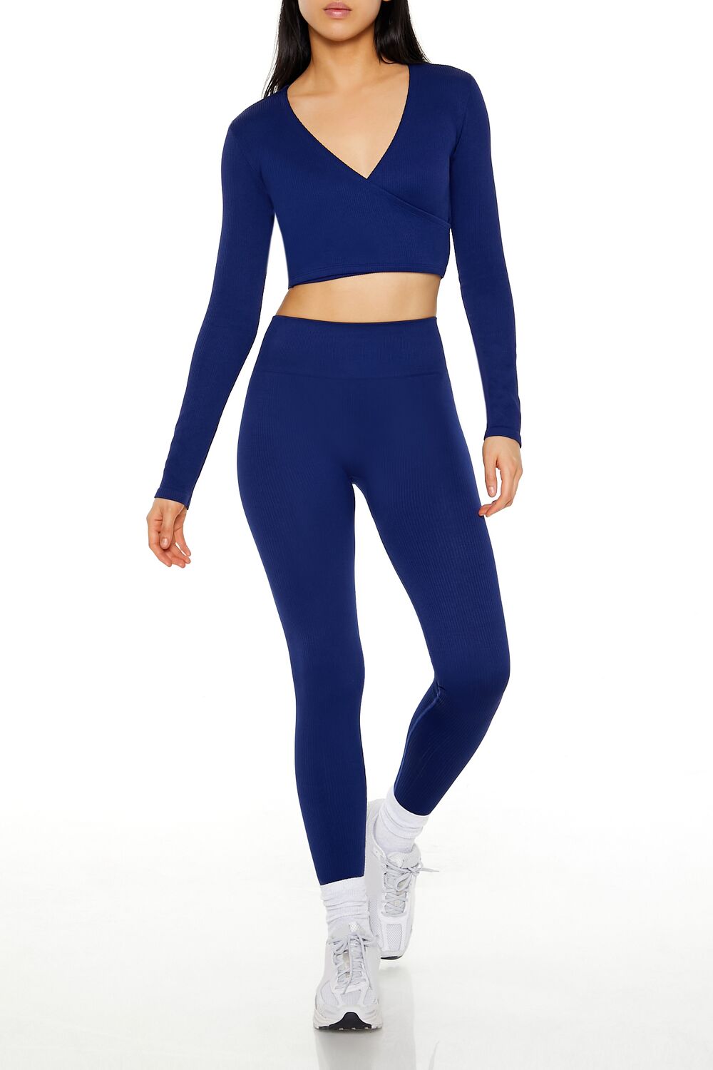  Forever 21 Active Seamless Surplice Crop Top - desert sand - Bonton