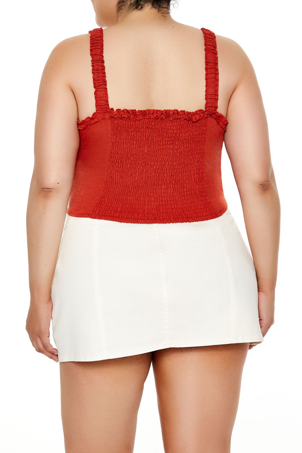  Forever 21 Plus Size Ruffle-Trim Crop Top - orange - Bonton