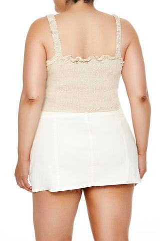 Plus Size Ruffle-Trim Crop Top