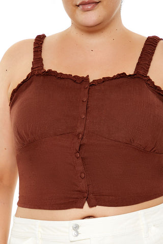 Plus Size Ruffle-Trim Crop Top