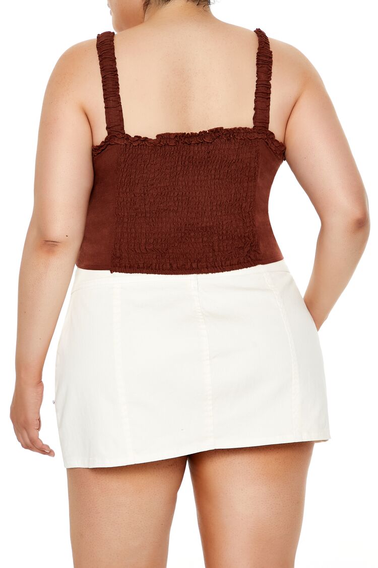  Forever 21 Plus Size Ruffle-Trim Crop Top - orange - Bonton