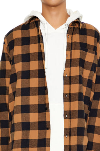 Plaid Curved-Hem Shirt