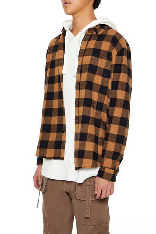 Plaid Curved-Hem Shirt