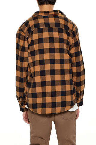 Plaid Curved-Hem Shirt