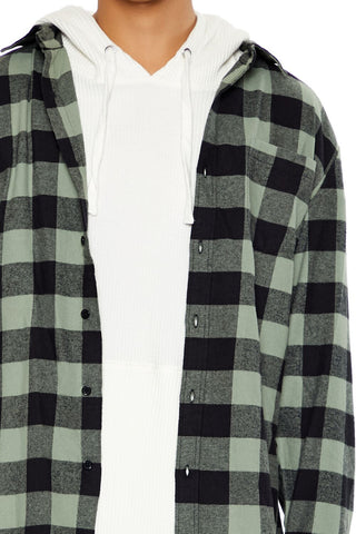 Plaid Curved-Hem Shirt